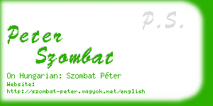 peter szombat business card